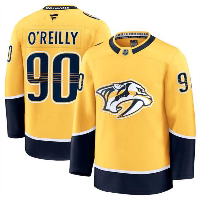 Men%27s Nashville Predators #90 Ryan O%27Reilly Gold 2024-25 Home Stitched Hockey Jersey Dzhi